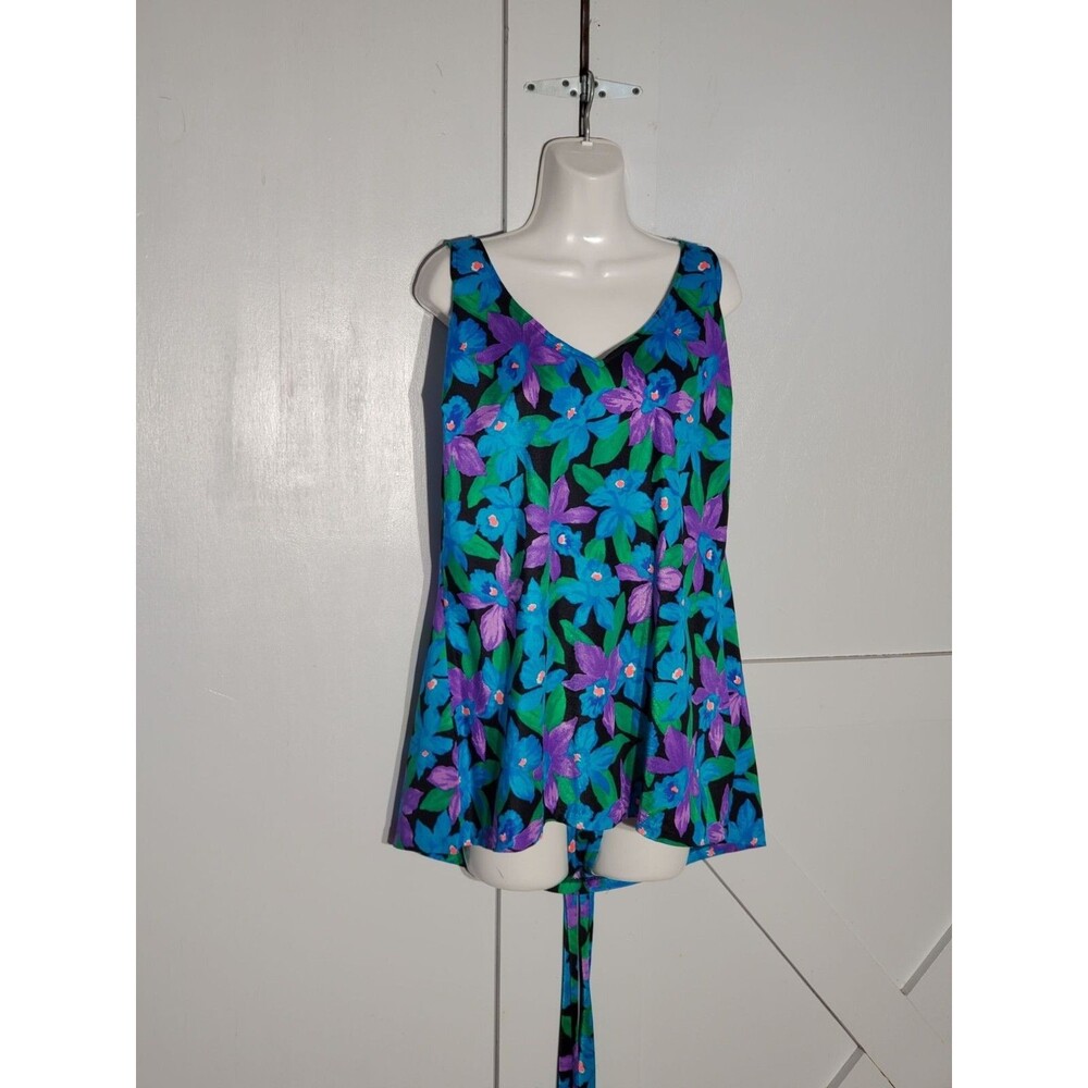 NWOT CARRIAGE COUNT FIT SWIMSUIT DRESS BLUE NYLON/SPANDEX SIZE 22W(3X)